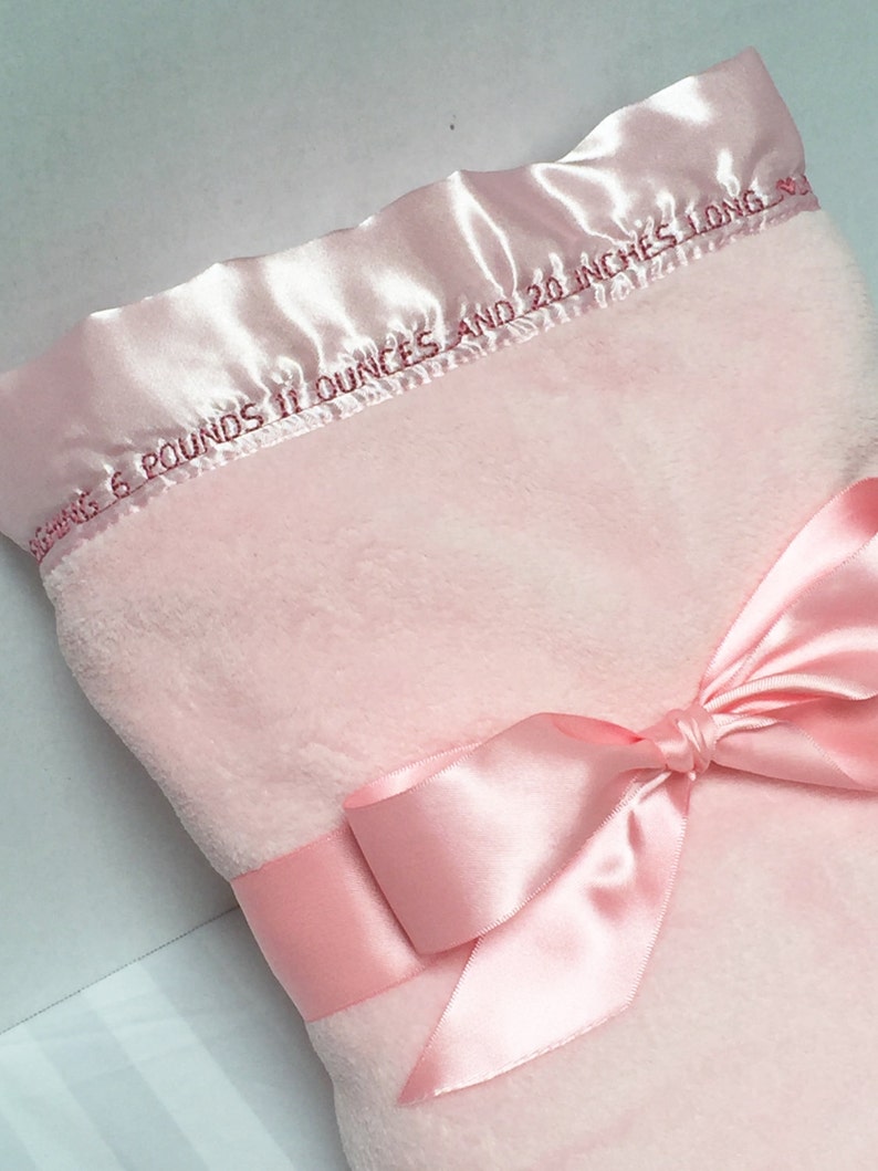 Birth Announcement Blanket Baby Blanket Name Baby Girl Etsy