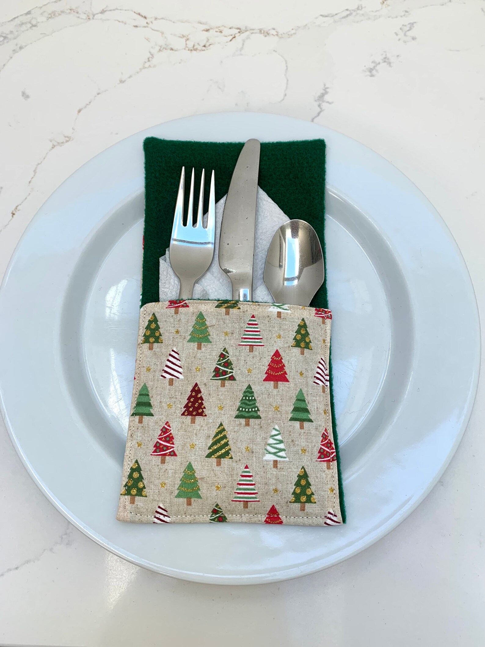 Christmas Cutlery Holder Silverware Pouch Utensil Holder Etsy