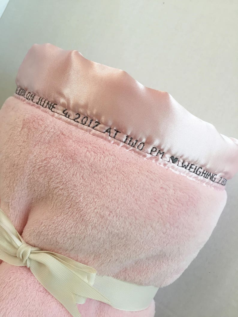 Birth Announcement Blanket Baby Blanket Name Baby Girl Etsy
