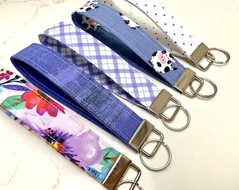 Fabric Wristlet Keychain, Short Lanyard for Keys, Car Accessory, Keychain Strap, Key Fob Wristlet, Wrist Lanyard, Wristlet Keychain