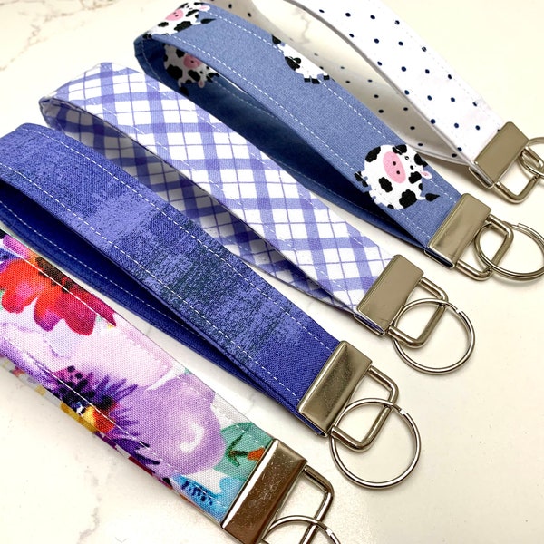 Fabric Wristlet Keychain, Short Lanyard for Keys, Car Accessory, Keychain Strap, Key Fob Wristlet, Wrist Lanyard, Wristlet Keychain