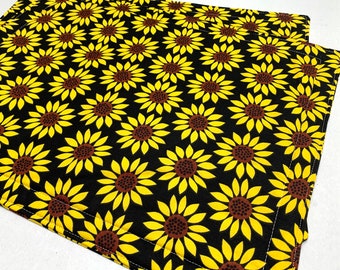 Fabric Placemats, Sunflowers, Garden, Nature, Kitchen Linens, Dinner Placemats, Table Place Mats, Set of 4, Set of 2, Housewarming Gift