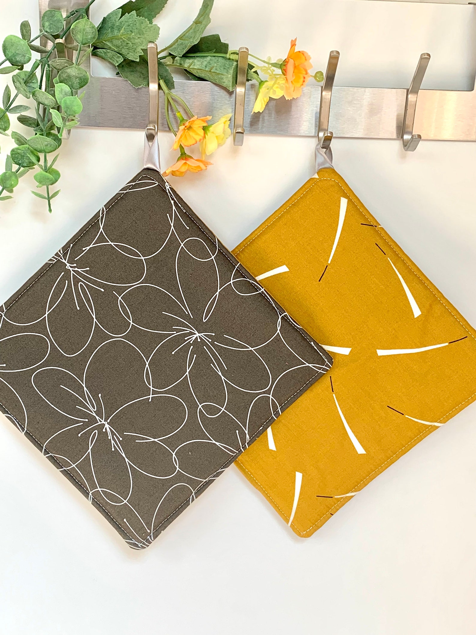 Set of 2 Extra Large Pot Holders Super Thick Hot Pads Etsy