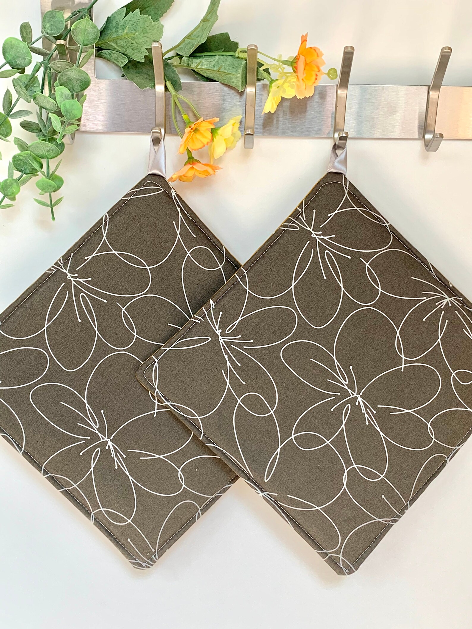 Set of 2 Extra Large Pot Holders Super Thick Hot Pads Etsy