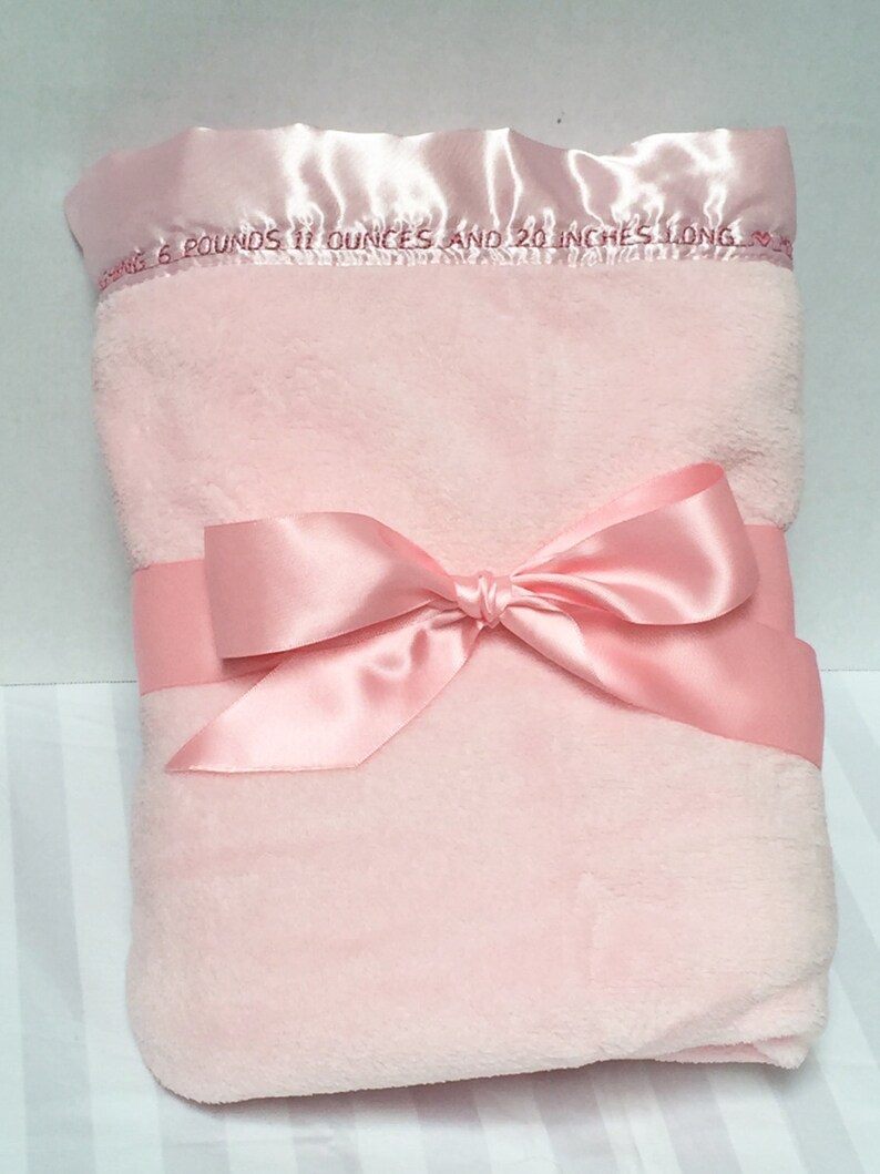 Birth Announcement Blanket Baby Blanket Name Baby Girl Etsy