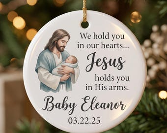 Custom Baby Memorial Ornament, Christian Miscarriage Keepsake, Infant Loss Sympathy Gift for Grieving Parents