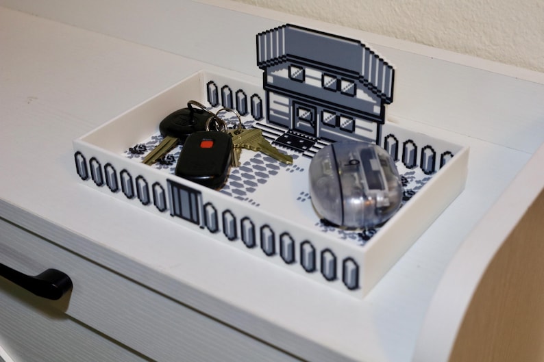 Pixel Art House Catch-all Tray, Desk Organizer, Key Tray - Etsy