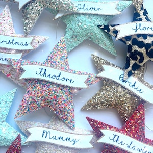 Personalised Christmas Star Ornament | Handmade | Kitsch Retro Vintage |