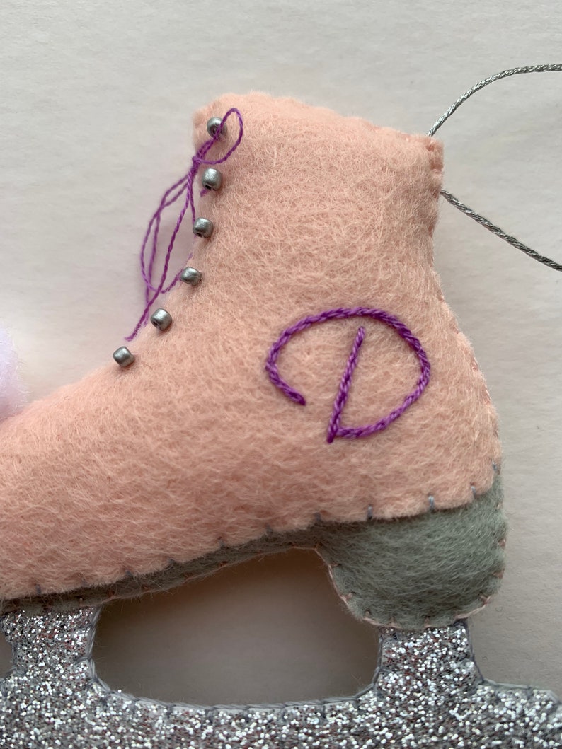 Handmade Embroidered Ice Skate Christmas Tree Ornament Etsy