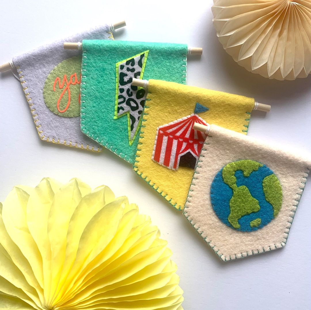 Hand Embroidered Mini Wall Hangings | Nursery Kids Decor | Photo Prop ...