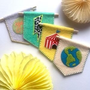 Hand Embroidered Mini Wall Hangings | Nursery Kids Decor | Photo Prop | Letterbox Gift