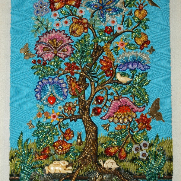 RESERVED for Mary, Payment 1, Jan. 2017, Tree of Life , Beaded Embroidery Pictrure