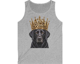 Lab Rules Tank Top — Black Labrador Crown Graphic Tee for Dog Lovers