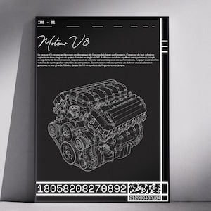 V8 Engine Poster 50x70 cm IMS-01
