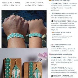 Luxury Gold Cascade cuff & earring set · premium miyuki peyote pattern bundle · mother daughter matching jewelry desing