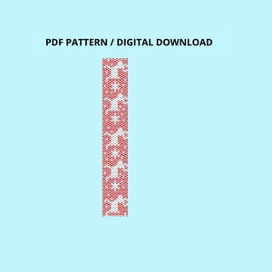 PDF PATTERN. Christmas reindeer peyote bracelet, pattern, tapered odd count peyotechart, red holiday miyuki cuff, macrame closure tutorial