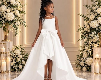 junior bridesmaid dresses with train Dress, Flower Girl Dress Train, Girl Lace Dress, Tulle Flower Girl Dress,baby Wedding Dress,girl Party Dress,toddler Dress Which actress got you feather outfit This high Size:XS (2-3years)