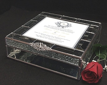 Invitation card box 6"x6" Keepsake Gift Box in stained glass