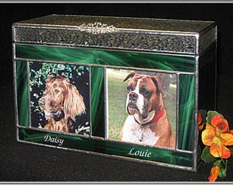 Pet Urn - Medium  #6A Companion Cremation Urn with 1 or 2 Photo windows