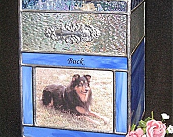 Pet Cremation Urn Medium #1B Dog or Cat Photo Candle Urn