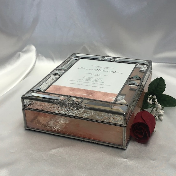 Wedding Invitation Keepsake Gift Box in Stained Glass for a Etsy