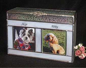 Small #6A Companion Cremation Urn with 1 or 2 photo windows in Stained Glass