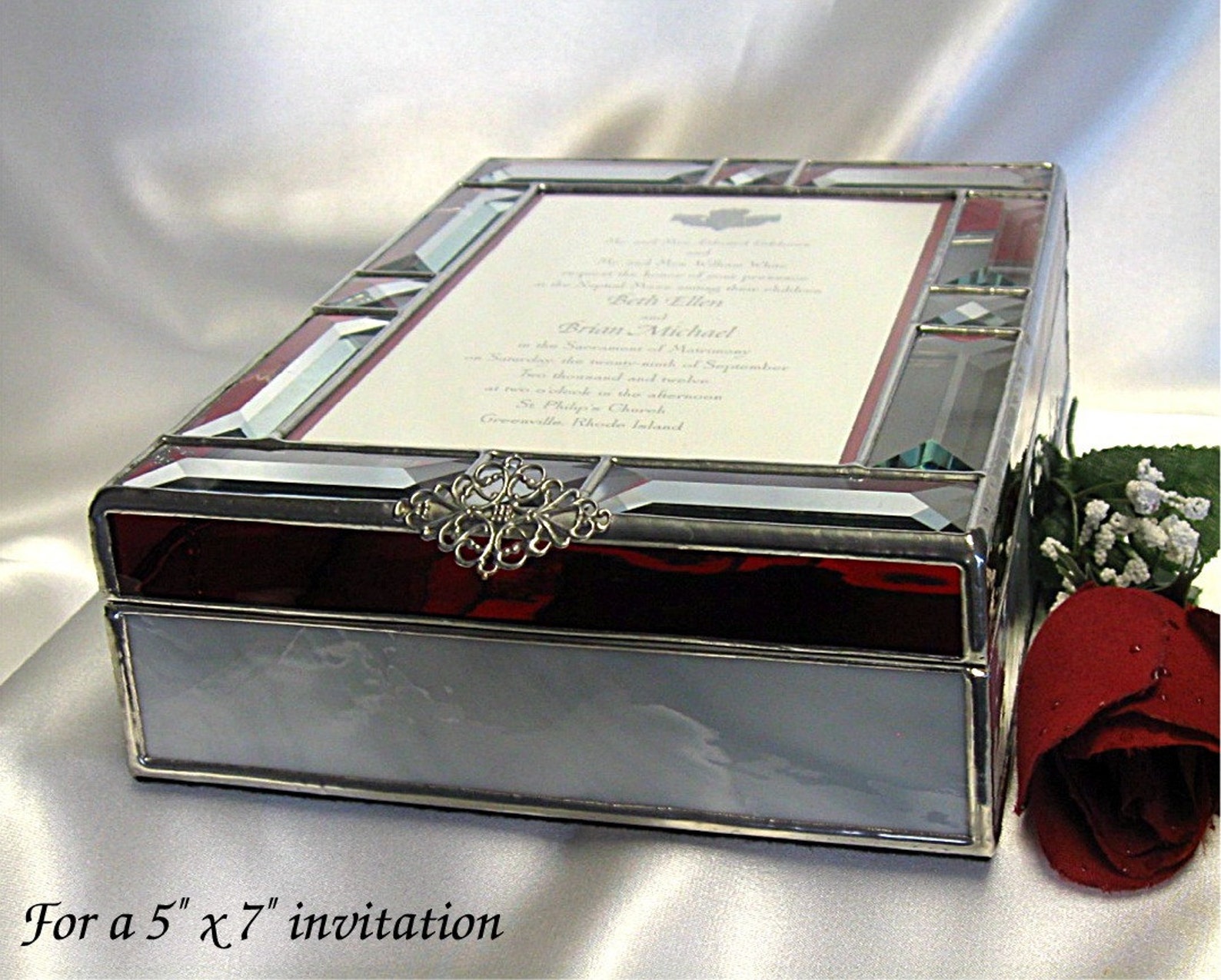 Wedding Invitation Keepsake Gift Box in Stained Glass for a Etsy