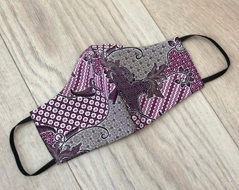 NEW Face Mask Reversible Adult & Teenage Unisex - Limited edition - Purple Batik Print