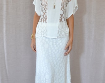 SALE Polka Maxi Skirt in Ivory