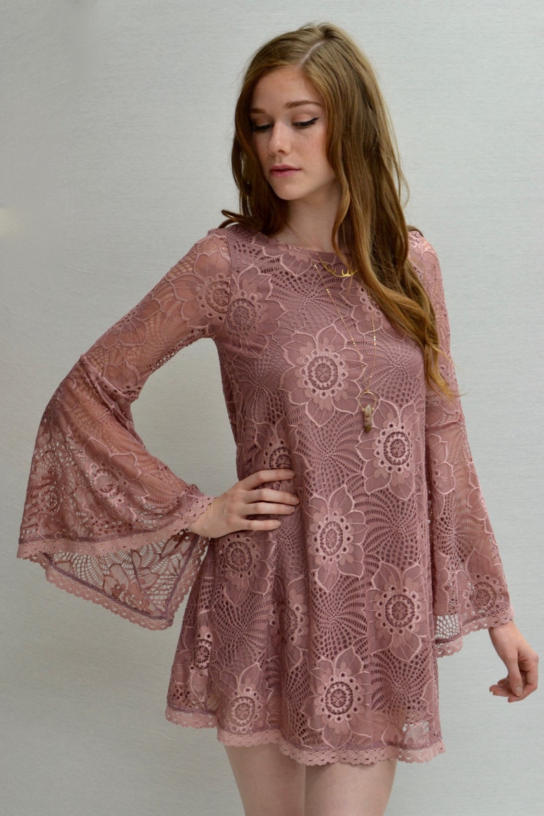 Magnolia Mini Dress in Mauve image 2