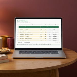 Book Club Planner Spreadsheet, Excel and Google Sheets, Meeting Schedule Host Tracker