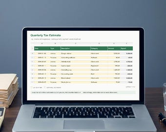 Quarterly Tax Estimate Spreadsheet, Excel and Google Sheets, Self Employed Estimated Tax Tracker