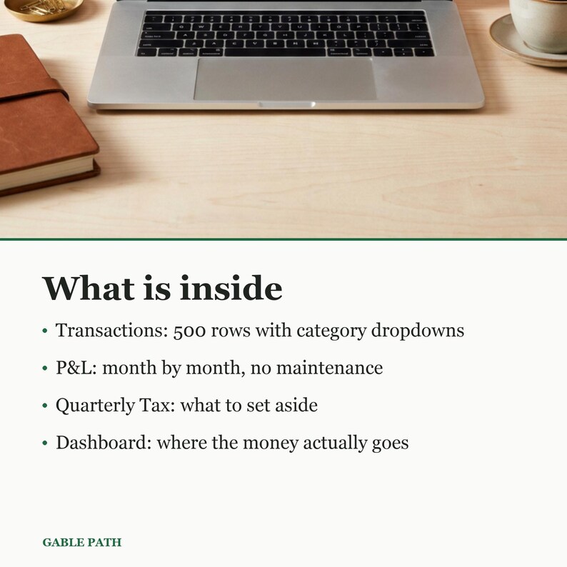 Sole Proprietor Bookkeeping Spreadsheet, Self Employed 1099 Income Expense Tracker, Excel Google Sheets image 5
