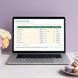 Bridal Shower Planning Checklist, Excel and Google Sheets, Guest List Budget Tracker