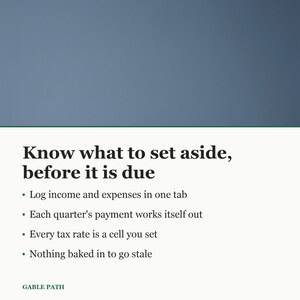 Quarterly Tax Estimate Spreadsheet, Excel and Google Sheets, Self Employed Estimated Tax Tracker