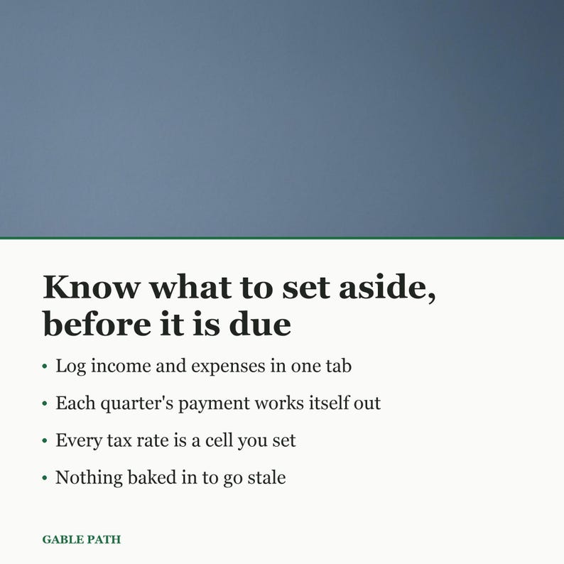 Quarterly Tax Estimate Spreadsheet, Excel and Google Sheets, Self Employed Estimated Tax Tracker