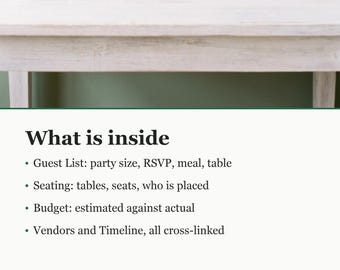 Wedding Seating Chart Spreadsheet, Excel and Google Sheets, Budget Guest List Planner
