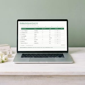 Wedding Seating Chart Spreadsheet, Excel and Google Sheets, Budget Guest List Planner image 2