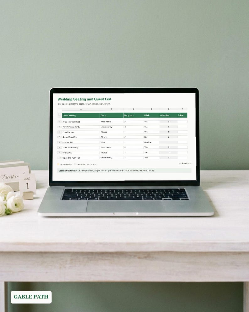 Wedding Seating Chart Spreadsheet, Excel and Google Sheets, Budget Guest List Planner image 2