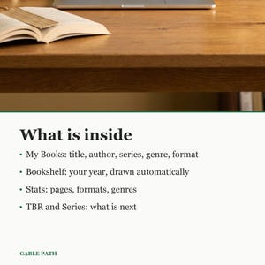Reading Log Spreadsheet, Virtual Bookshelf Book Tracker for Excel and Google Sheets, Reading Challenge image 5