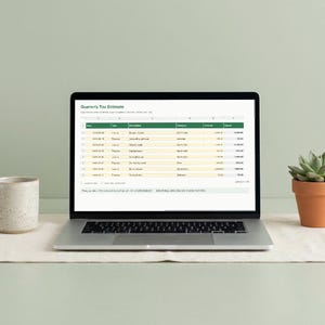 Quarterly Tax Estimate Spreadsheet, Excel and Google Sheets, Self Employed Estimated Tax Tracker image 2