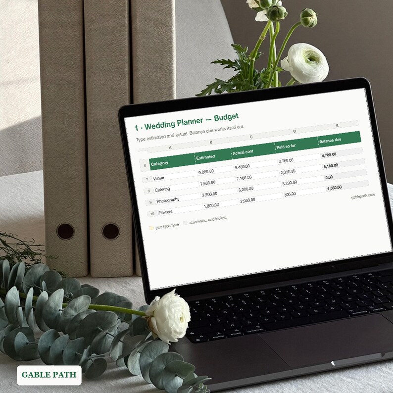 Ensemble de feuilles de calcul pour l'organisation de mariage : budget, liste des invités, plan de table, Excel et Google Sheets image 6