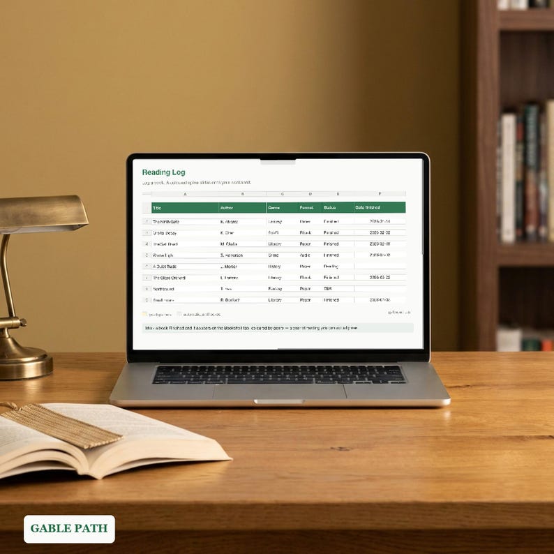 Reading Log Spreadsheet, Virtual Bookshelf Book Tracker for Excel and Google Sheets, Reading Challenge image 6