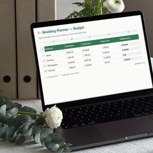 Ensemble de feuilles de calcul pour l'organisation de mariage : budget, liste des invités, plan de table, Excel et Google Sheets image 1