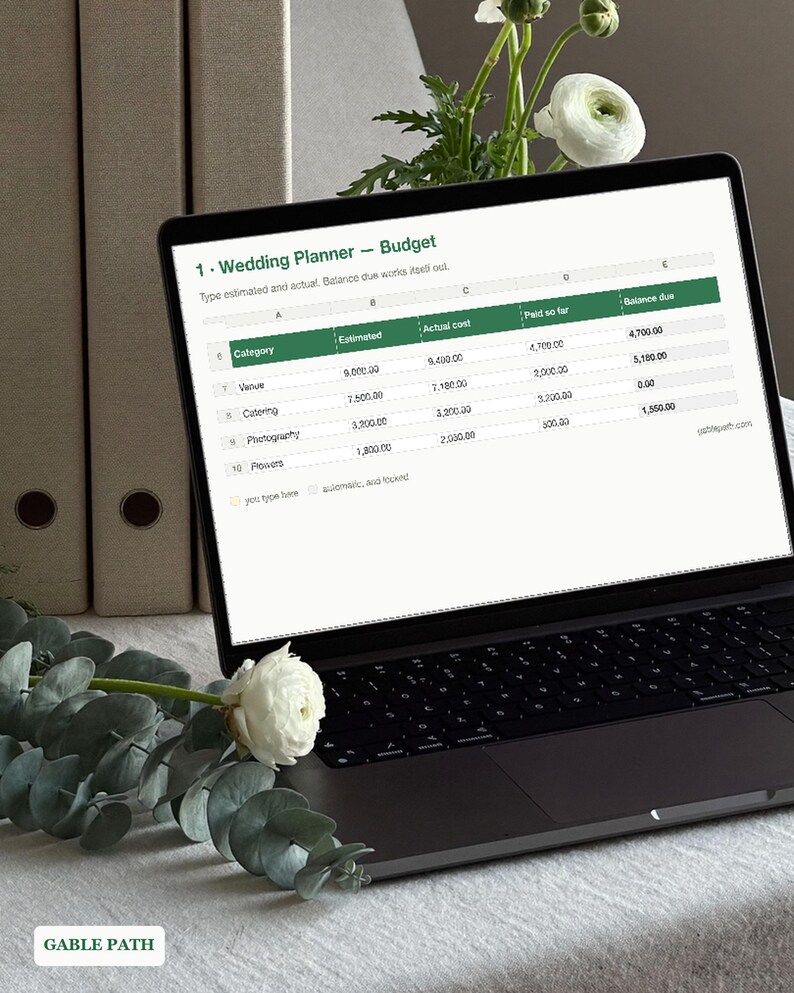 Ensemble de feuilles de calcul pour l'organisation de mariage : budget, liste des invités, plan de table, Excel et Google Sheets image 1
