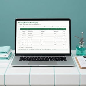 Cleaning Business Bookkeeping Spreadsheet, Excel and Google Sheets, Job Client Mileage Tracker immagine 2