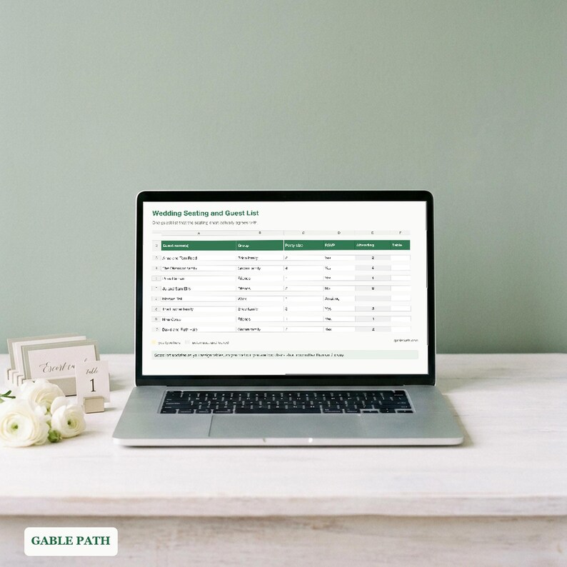 Wedding Seating Chart Spreadsheet, Excel and Google Sheets, Budget Guest List Planner image 6