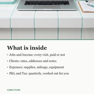 Cleaning Business Bookkeeping Spreadsheet, Excel and Google Sheets, Job Client Mileage Tracker immagine 5