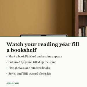 Reading Log Spreadsheet, Virtual Bookshelf Book Tracker for Excel and Google Sheets, Reading Challenge image 4