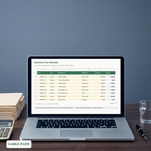 Quarterly Tax Estimate Spreadsheet, Excel and Google Sheets, Self Employed Estimated Tax Tracker